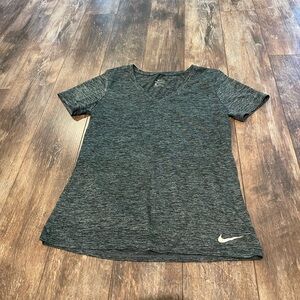 Nike Women's Charcoal Blue Heather V-Neck Tee
